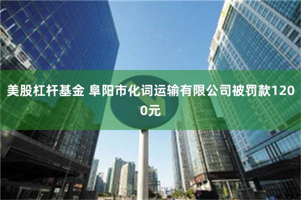 美股杠杆基金 阜阳市化词运输有限公司被罚款1200元