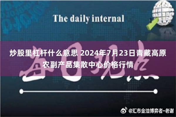 炒股里杠杆什么意思 2024年7月23日青藏高原农副产品集散中心价格行情